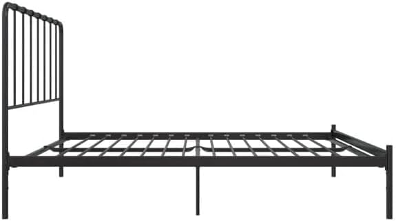 SKY-TOUCH Iron Platform Bed, Sturdy Platform Bed Frame with Heavy Duty Metal Platform, Iron-Art Headboard/Footboard/Under Bed Storage/No Box Spring Needed, Black - 1.8x1.9m - 5