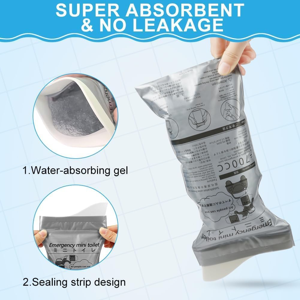 SKY-TOUCH 20 Pack Disposable Urinal Bags 700ML, Portable Travel Pee Bags for Car Emergency, Camping & Traffic Jam, Leak Proof Urine Bags for Men & Women, Grey - 4