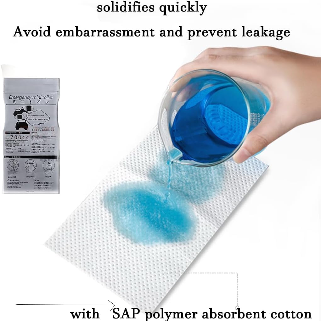 SKY-TOUCH 20 Pack Disposable Urinal Bags 700ML, Portable Travel Pee Bags for Car Emergency, Camping & Traffic Jam, Leak Proof Urine Bags for Men & Women, Grey - 7