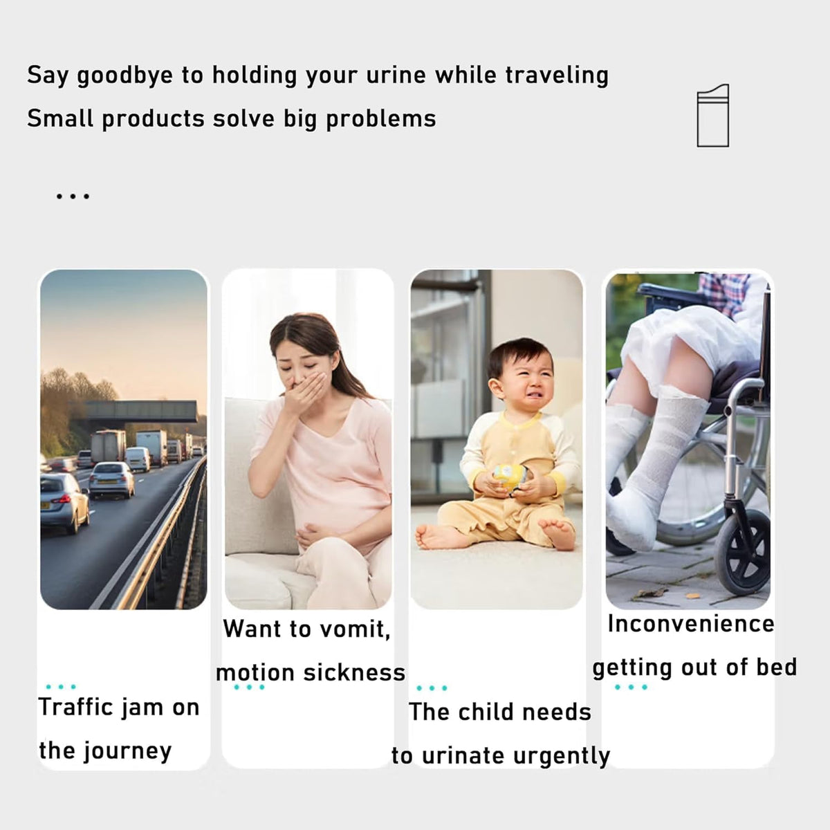 SKY-TOUCH 20 Pack Disposable Urinal Bags 700ML, Portable Travel Pee Bags for Car Emergency, Camping & Traffic Jam, Leak Proof Urine Bags for Men & Women, Grey - 9