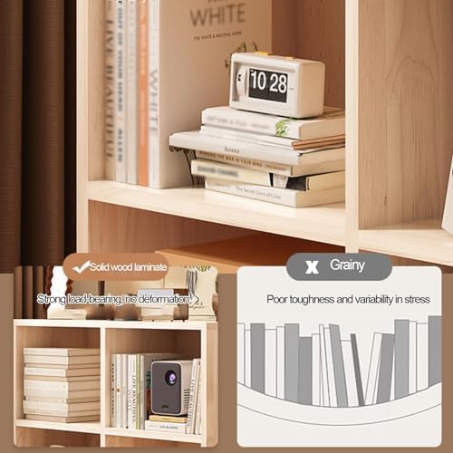 SKY-TOUCH 2-Tier 8-Cube Floor Standing Bookcase Organizer, Wooden Storage Cabinet with Multiple Compartments for Home Office Living Room, 120 x 30 x 72 cm - 11