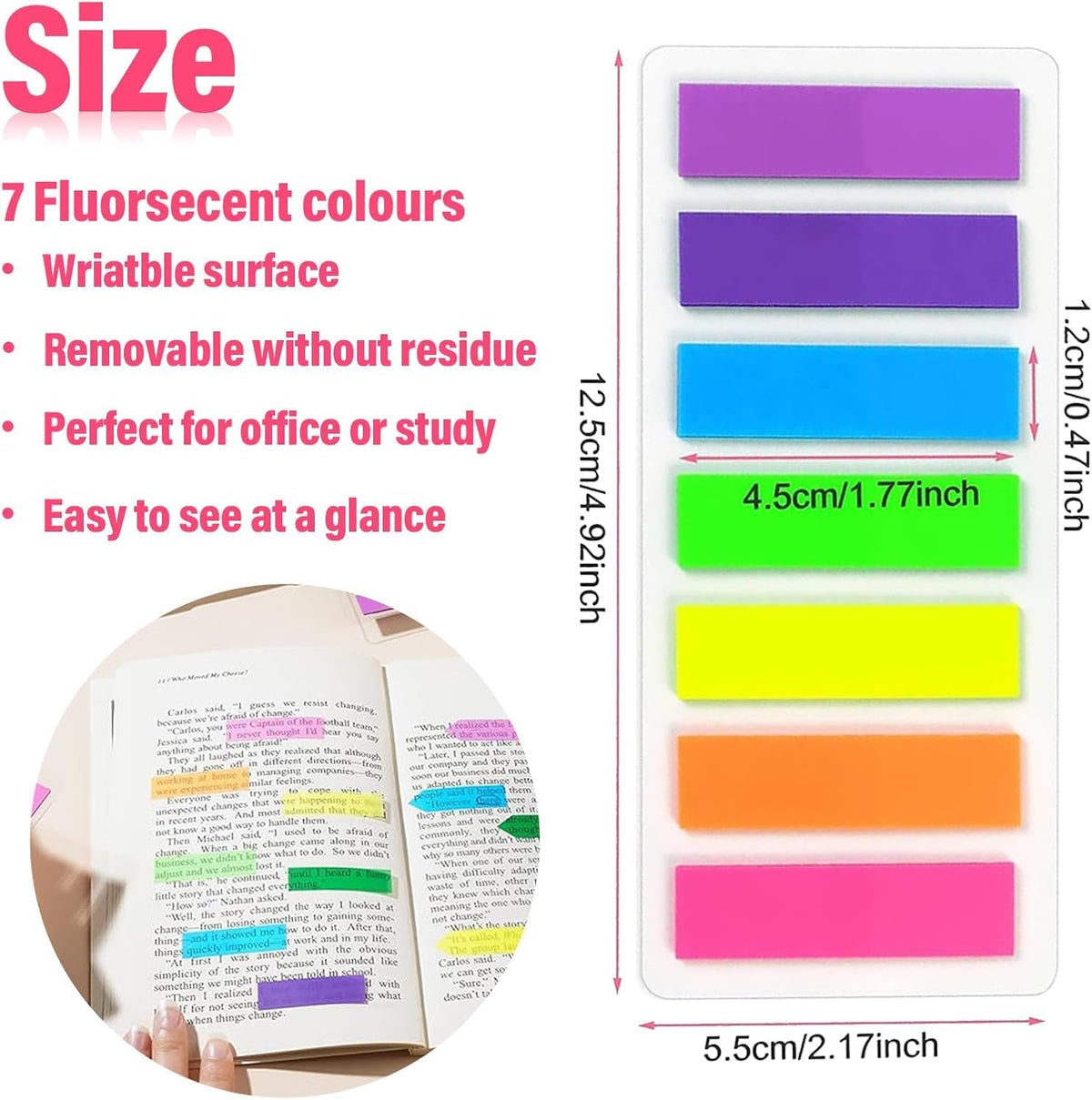 SKY-TOUCH 3 Packs 420 Pcs Index Tabs, Writable Transparent Sticky Page Markers, Removable Colorful Book Flags for Study Notes, Files, Planners, Home, School and Office - 2