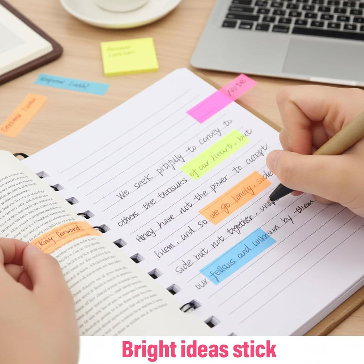 SKY-TOUCH 3 Packs 420 Pcs Index Tabs, Writable Transparent Sticky Page Markers, Removable Colorful Book Flags for Study Notes, Files, Planners, Home, School and Office - 4
