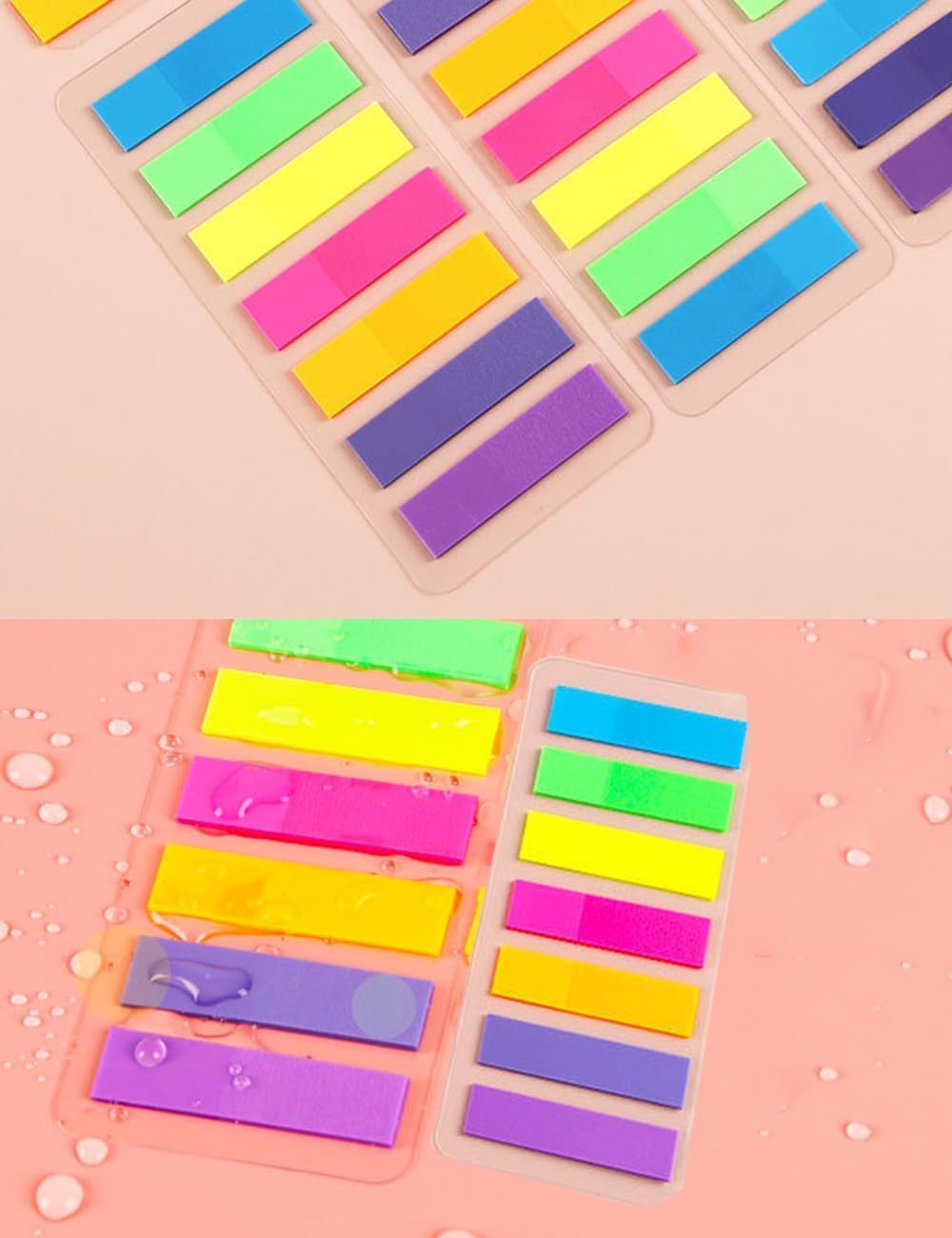 SKY-TOUCH 3 Packs 420 Pcs Index Tabs, Writable Transparent Sticky Page Markers, Removable Colorful Book Flags for Study Notes, Files, Planners, Home, School and Office - 5