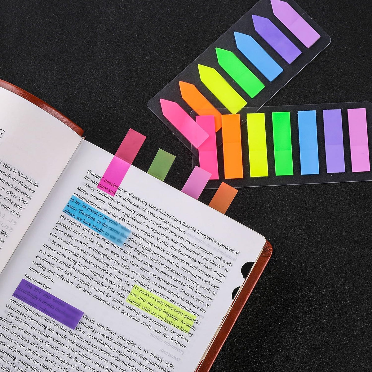 SKY-TOUCH 3 Packs 420 Pcs Index Tabs, Writable Transparent Sticky Page Markers, Removable Colorful Book Flags for Study Notes, Files, Planners, Home, School and Office - 7