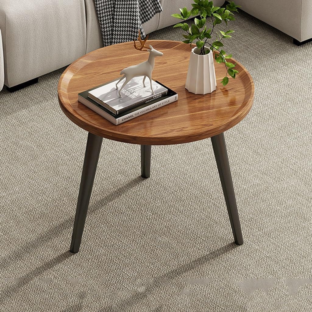 SKY-TOUCH Wooden Coffee Table Set – Modern Style Side Tables; Features Spacious Tabletops And Non-slip Tray Designs, With Steel Frames And Wooden Structures 50 x 50 x 47.5 cm & 80 x 55 x 38 cm - 5