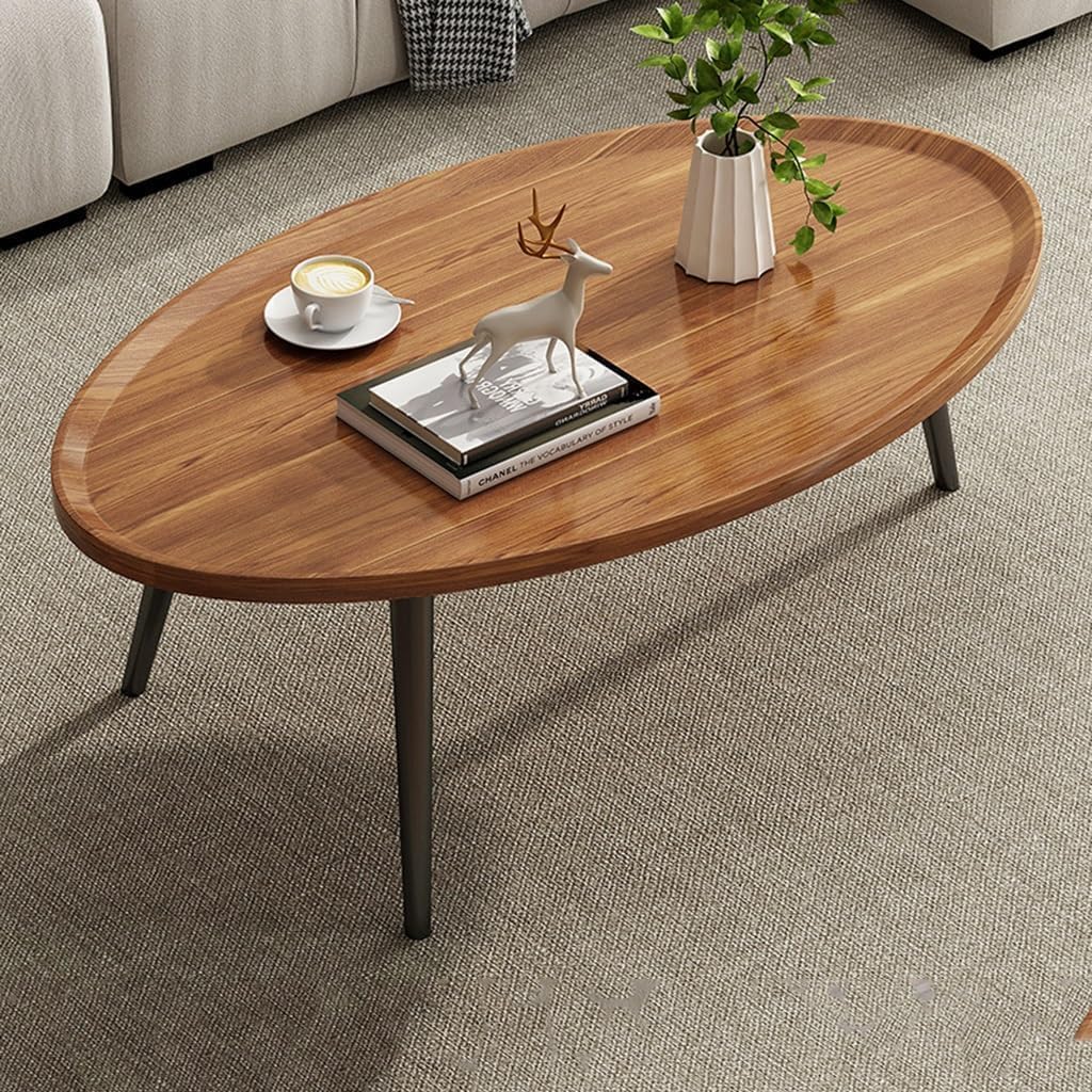 SKY-TOUCH Wooden Coffee Table Set – Modern Style Side Tables; Features Spacious Tabletops And Non-slip Tray Designs, With Steel Frames And Wooden Structures 50 x 50 x 47.5 cm & 80 x 55 x 38 cm - 8