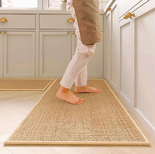 SKY-TOUCH Non Slip Kitchen Rugs & Mats, 2 PACK Washable Non-Skid Natural Rubber Kitchen Mats for Kitchen Floor Front of Sink, Oil & Water Resistant, Easy to Clean - SIZE 120x43cm & 76x43cm