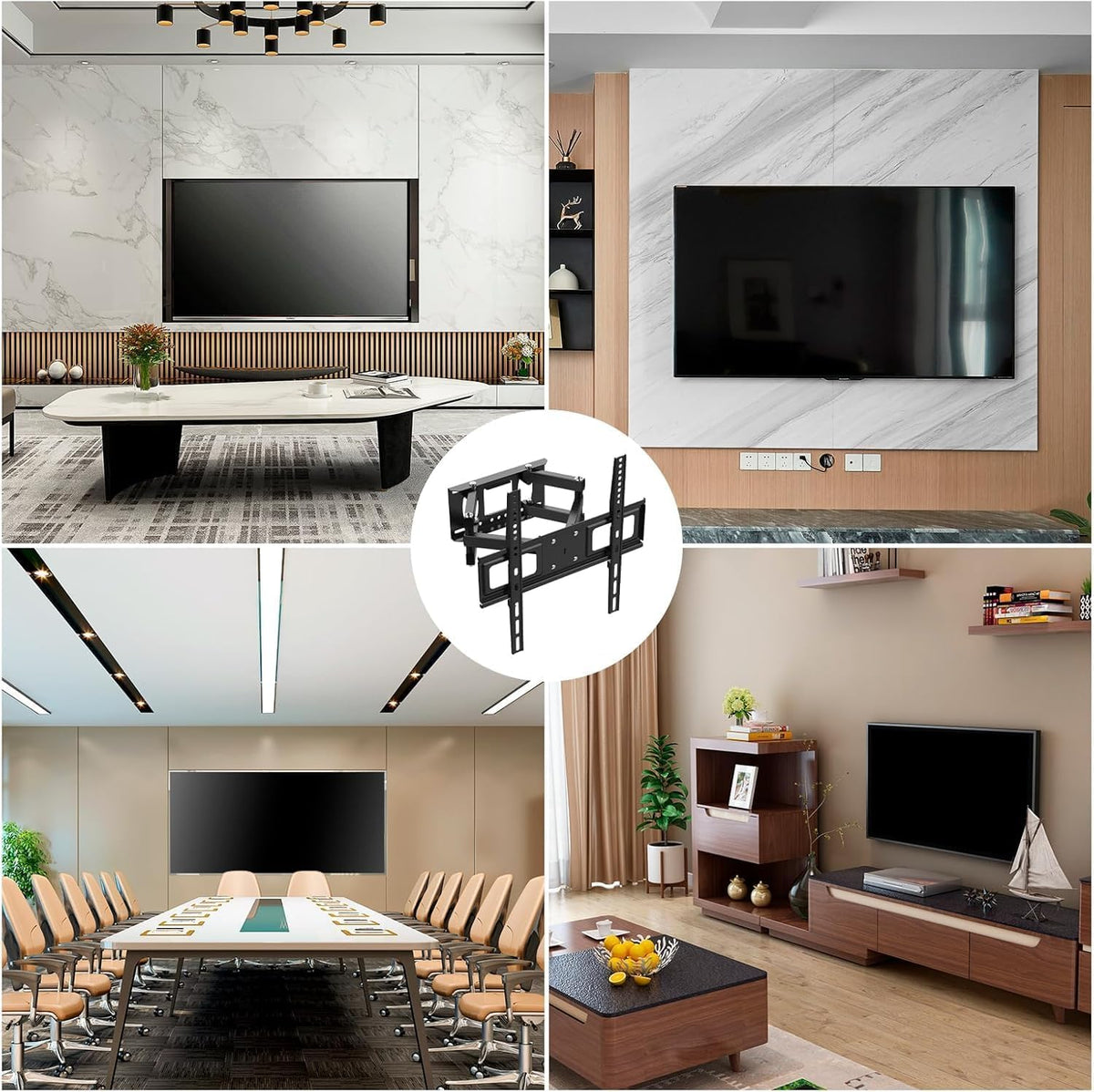 SKY-TOUH TV Wall Mount Stand for 26-55'' Flat Screen/LED/4K TVs, Full Motion TV Mount with Swivel and Tilt Articulating Dual Arms, Max VESA 400x400mm, Holds up 50KG - 4