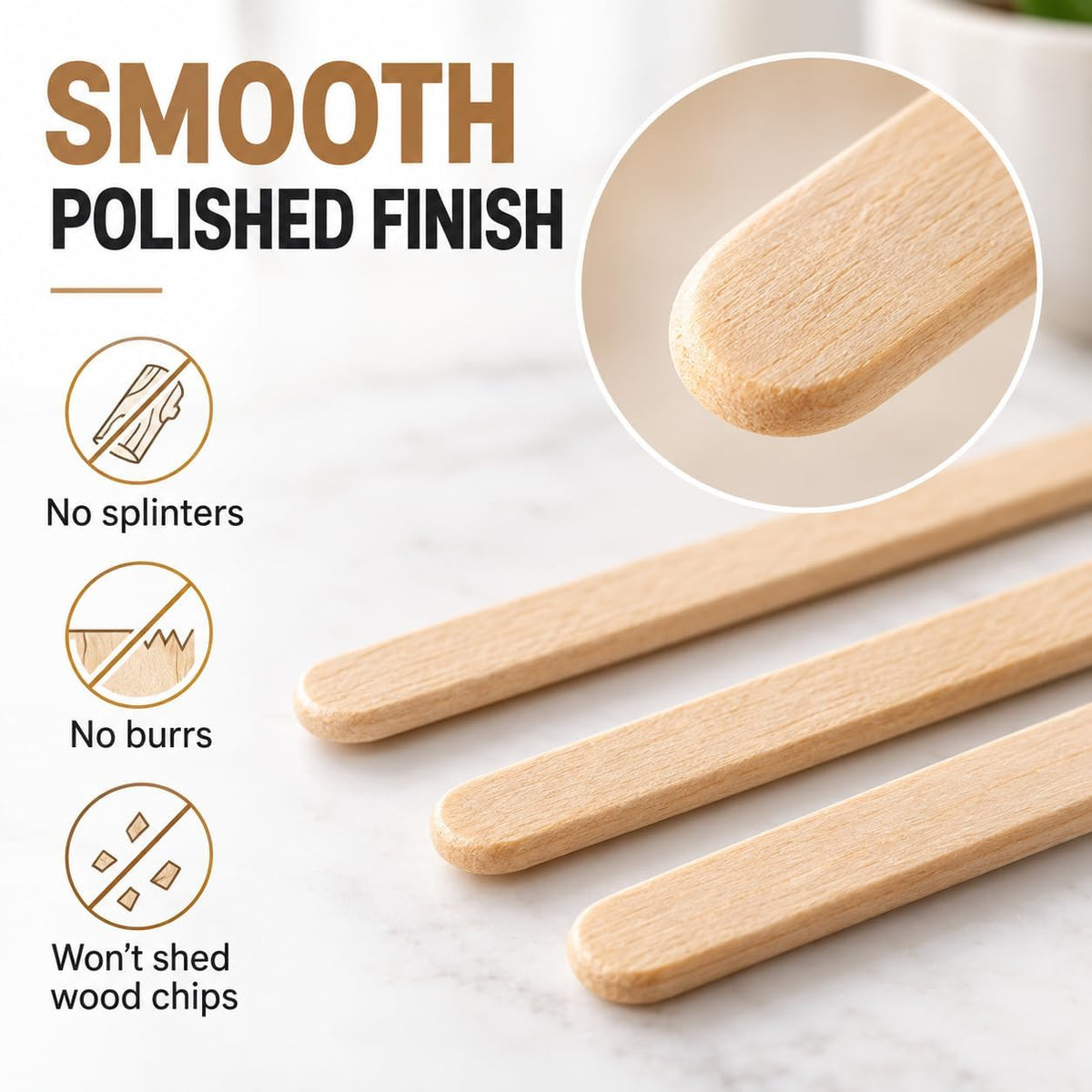 SKY-TOUCH 100pcs Individually Wrapped Wooden Coffee Stirrers - 14cm Coffee Stir Sticks, Round End Disposable Stir Sticks, For Coffee, Cocktail and Hot Drinks - 4