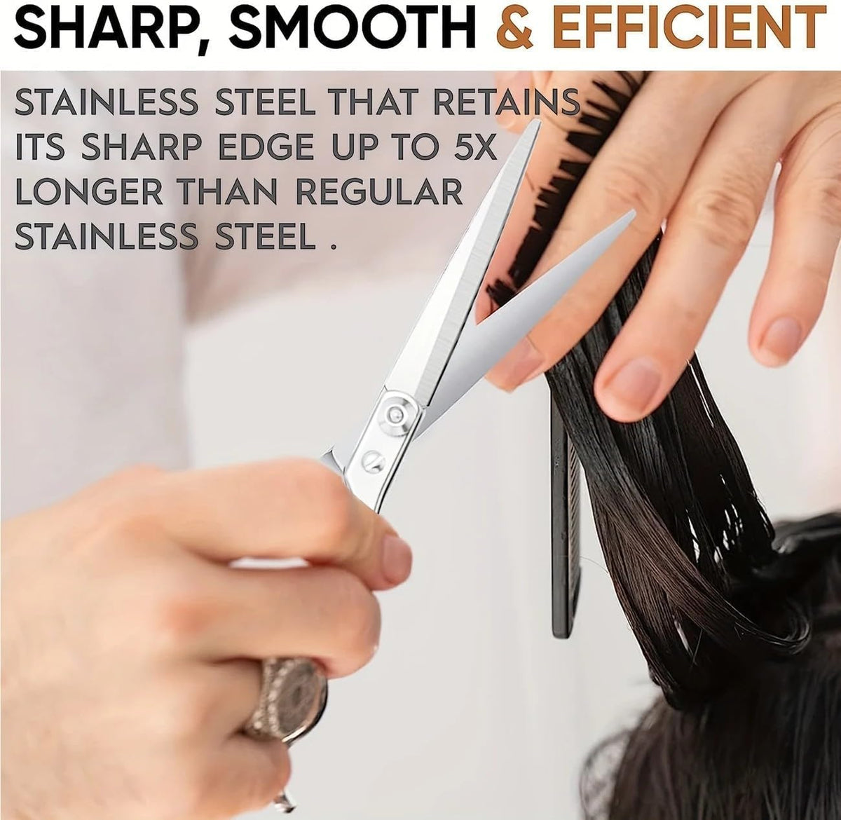 SKY-TOUCH Professional Home Haircutting Scissor Set (Silver) – Includes Haircutting Scissors, Thinning Shears, Comb, and Storage Case - 4