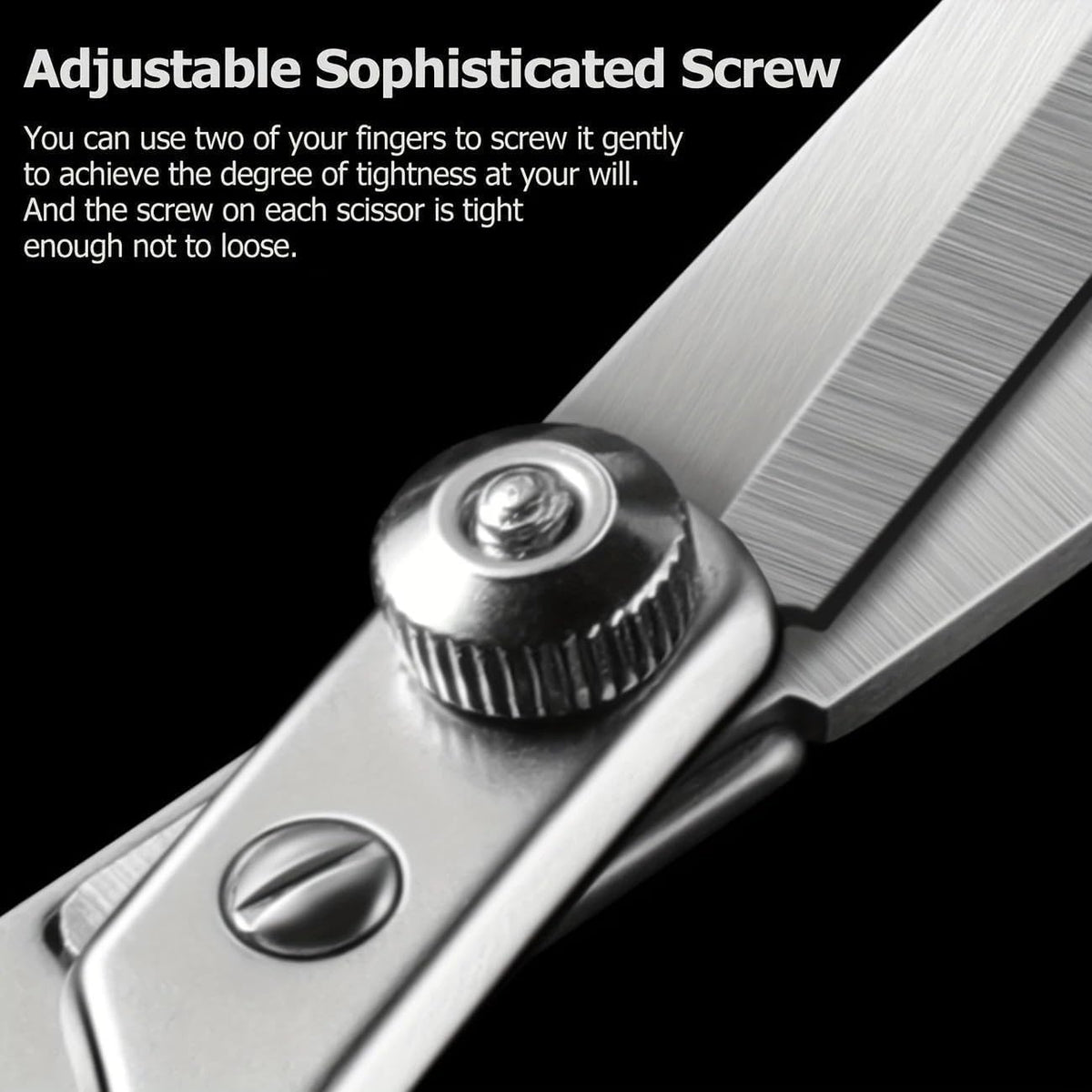 SKY-TOUCH Professional Home Haircutting Scissor Set (Silver) – Includes Haircutting Scissors, Thinning Shears, Comb, and Storage Case - 6
