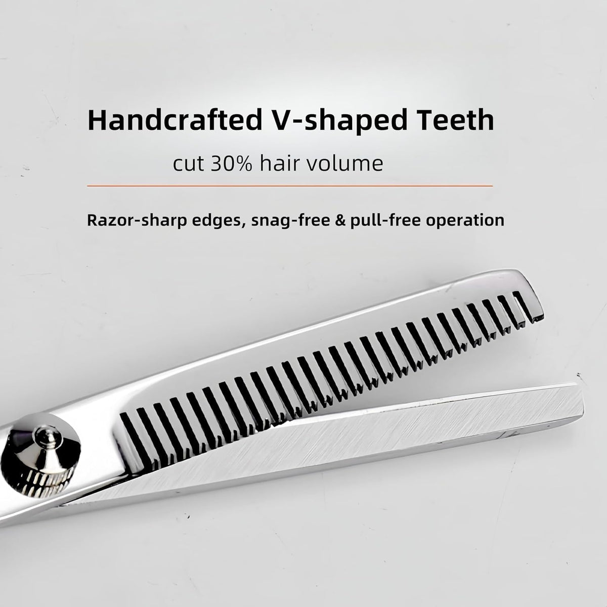 SKY-TOUCH Professional Home Haircutting Scissor Set (Silver) – Includes Haircutting Scissors, Thinning Shears, Comb, and Storage Case - 7