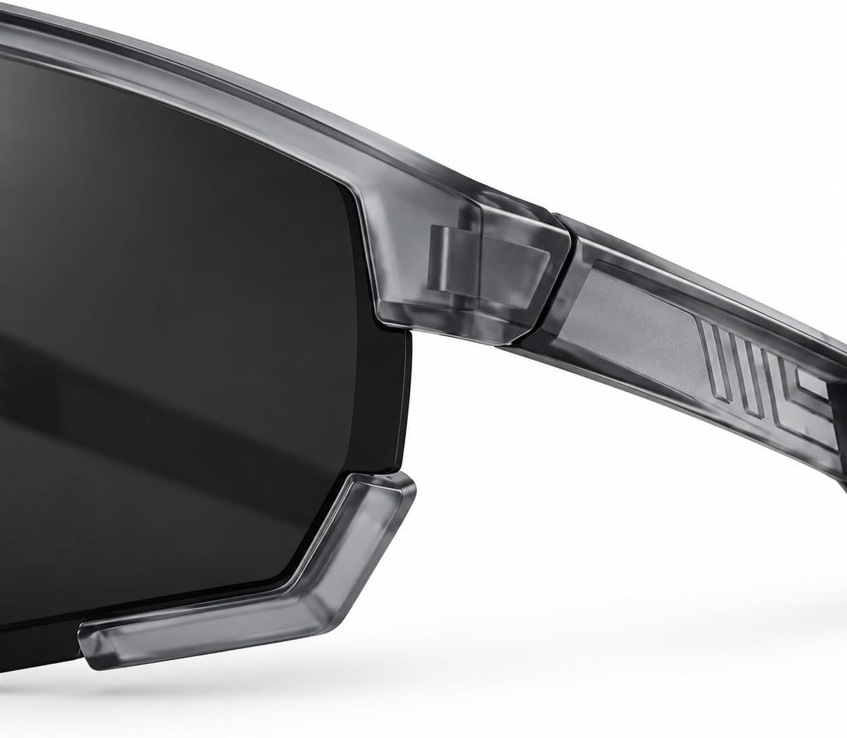 SKY-TOUCH Unisex Polarized Sports Sunglasses – TR90 Polarized lens Ultralight Protective Eyewear for Running, Cycling, Baseball, and Fishing Eco-friendly packaging (Matte Transparent Grey) - 3