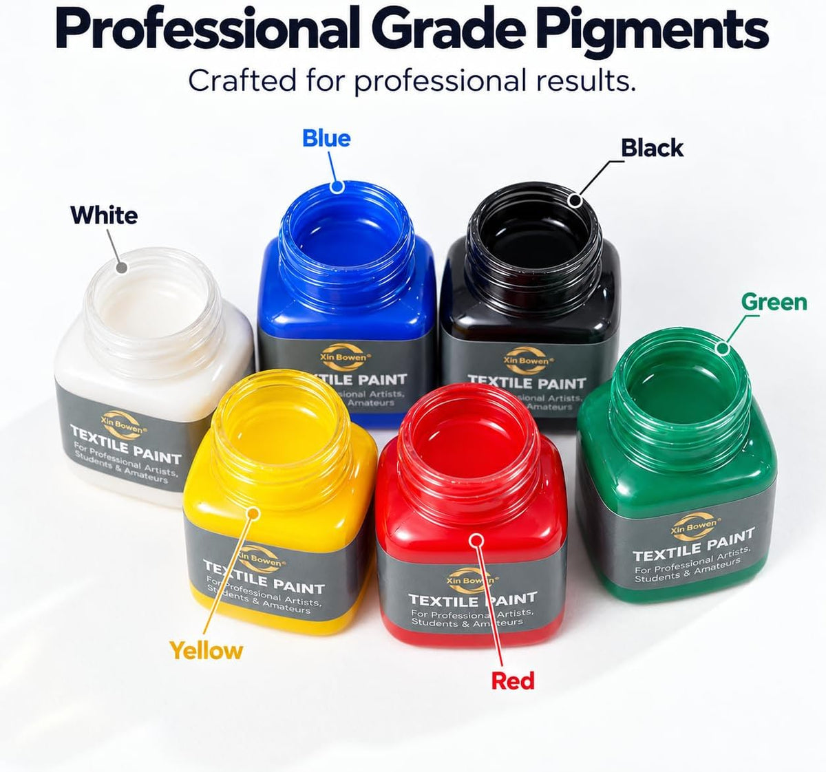 SKY-TOUCH Fabric Colors Set 6 x 30ml with Brush - 5