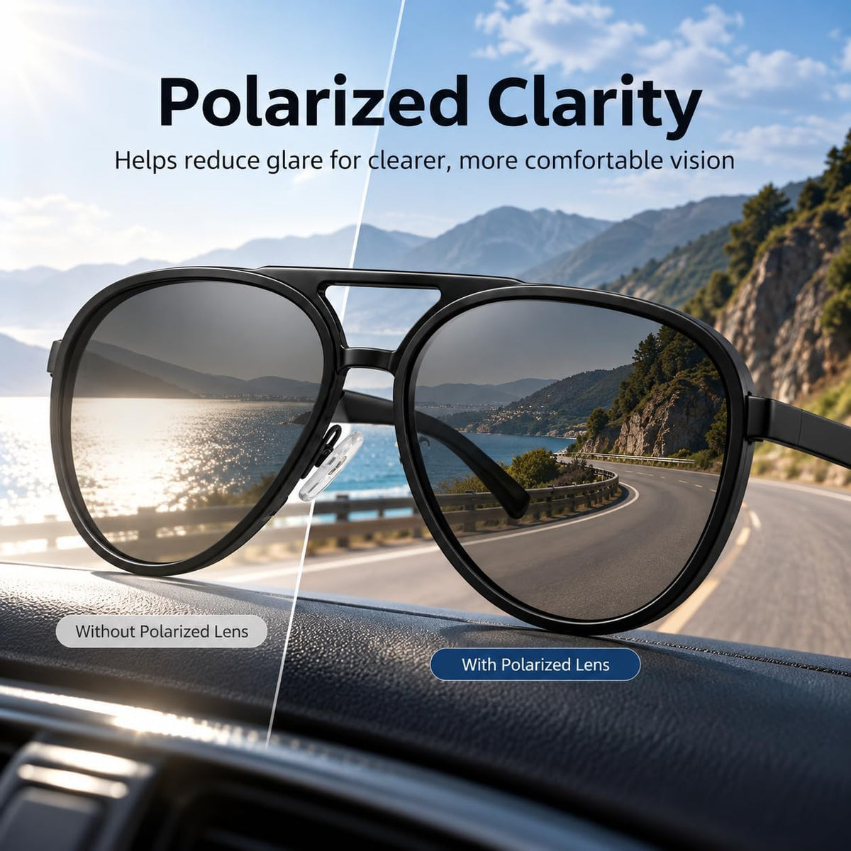 SKY-TOUCH Mens S15218 C1 Black Sunglasses - 3