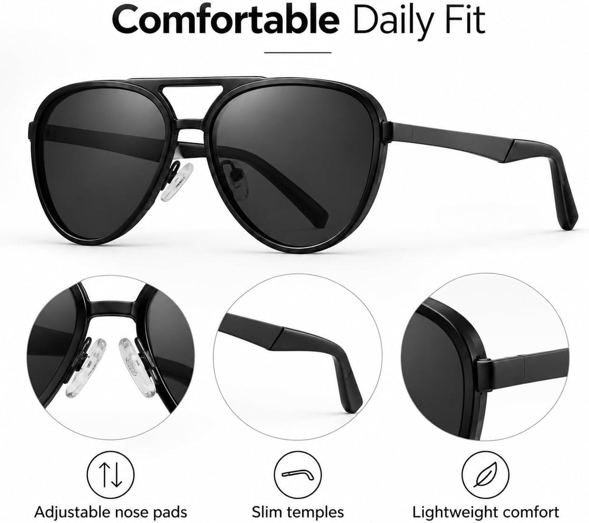 SKY-TOUCH Mens S15218 C1 Black Sunglasses - 4