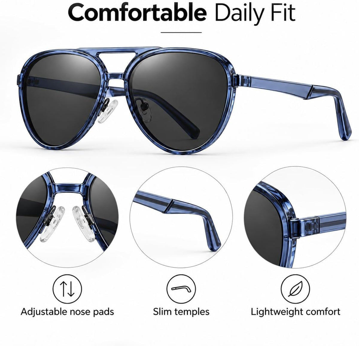 SKY-TOUCH Mens S15218 C1 Black Sunglasses - 4