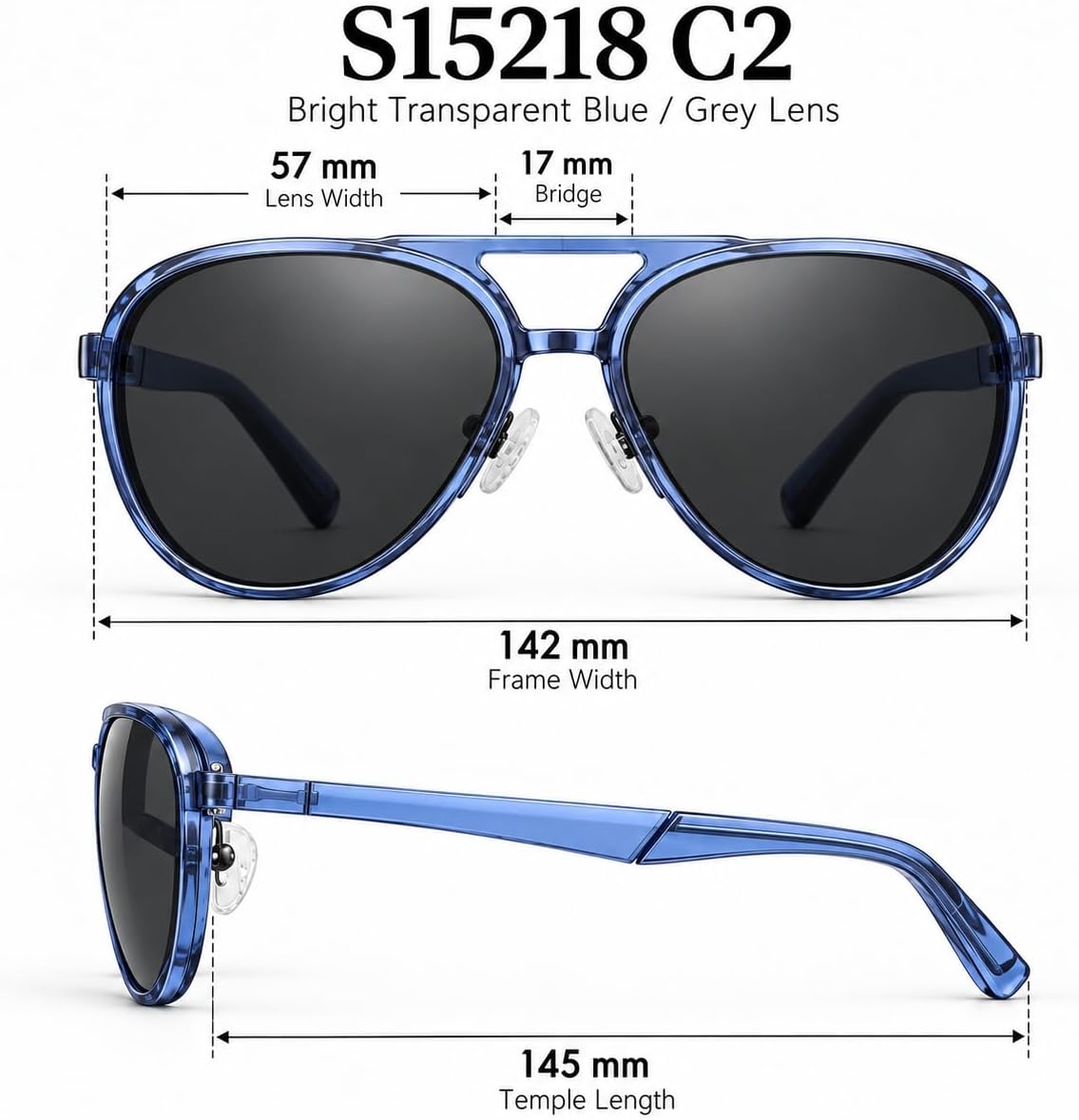 SKY-TOUCH Mens S15218 C1 Black Sunglasses - 5