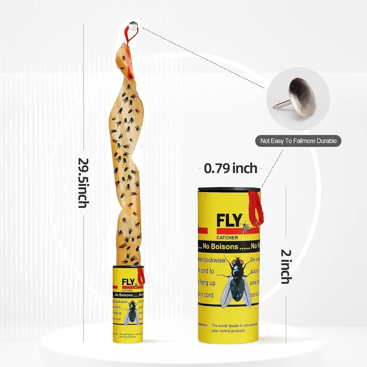 SKY-TOUCH 12 Pcs Sticky Fly Trap Indoor,Fly Traps Outdoor Hanging, Fruit Fly Trap Strips Tape Killer, Flying Insect Trap for Gnat, Insect,Mosquito,Suitable for home, kitchen, terrace. - 6