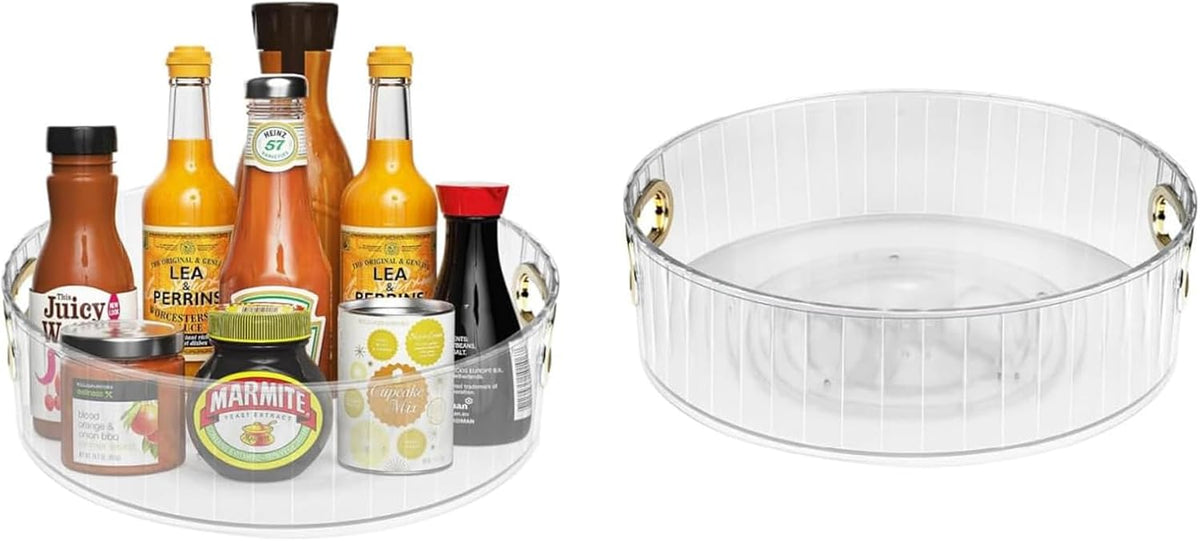 SKY-TOUCH Lazy Susan Turntable Organizer Rotates 360 Degrees, Spice Rack Turntable Organizers, Kitchen Organiser Turntable Cupboard Organiser for Cabinet, Pantry, Fridge, Countertop(1pack)