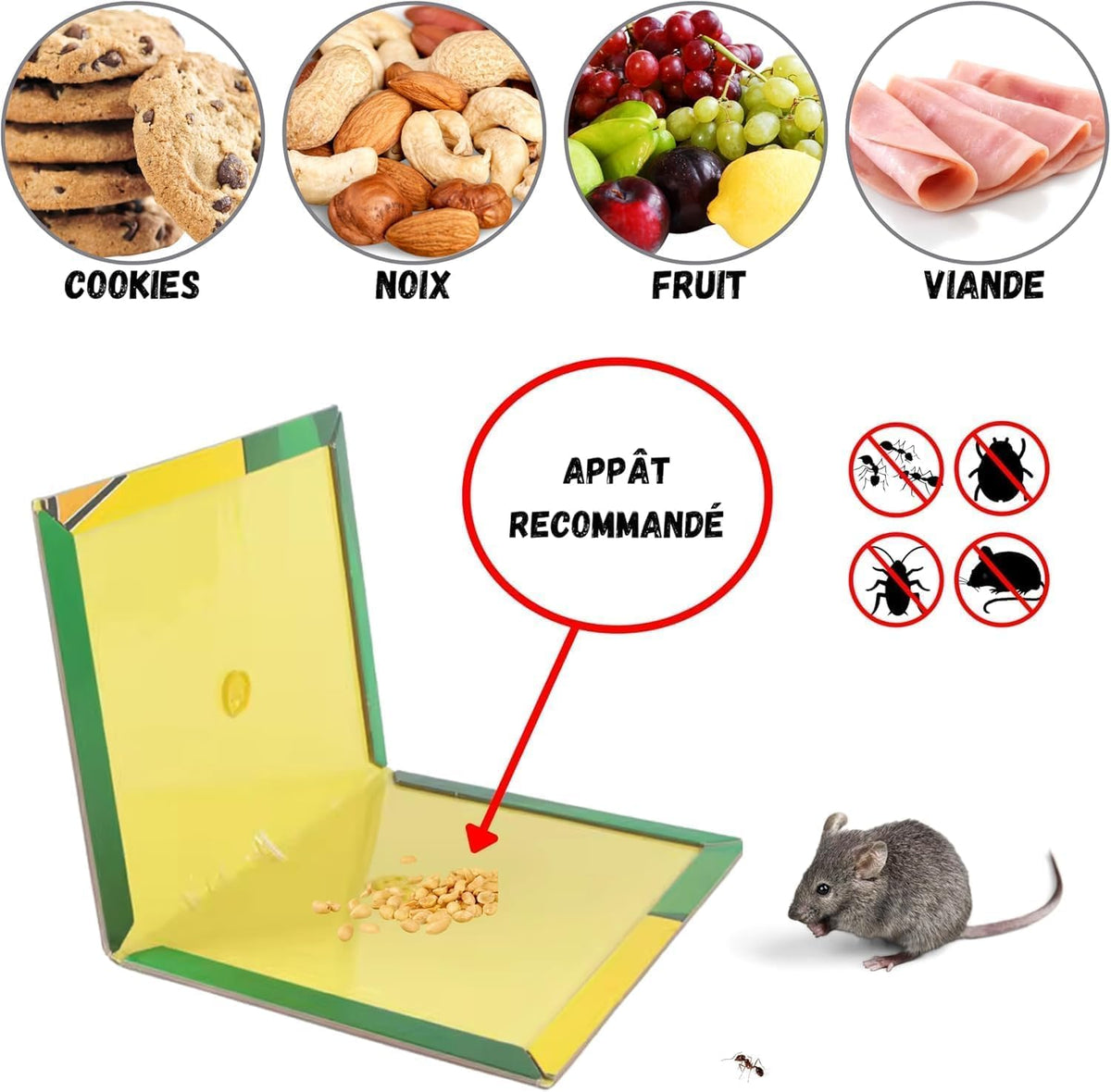 SKY-TOUCH 5pcs Mouse Glue Traps – Strong Adhesive Rodent Catcher, Powerful and Effective Mouse Sticky Boards for Home and Office Pest Control - 2