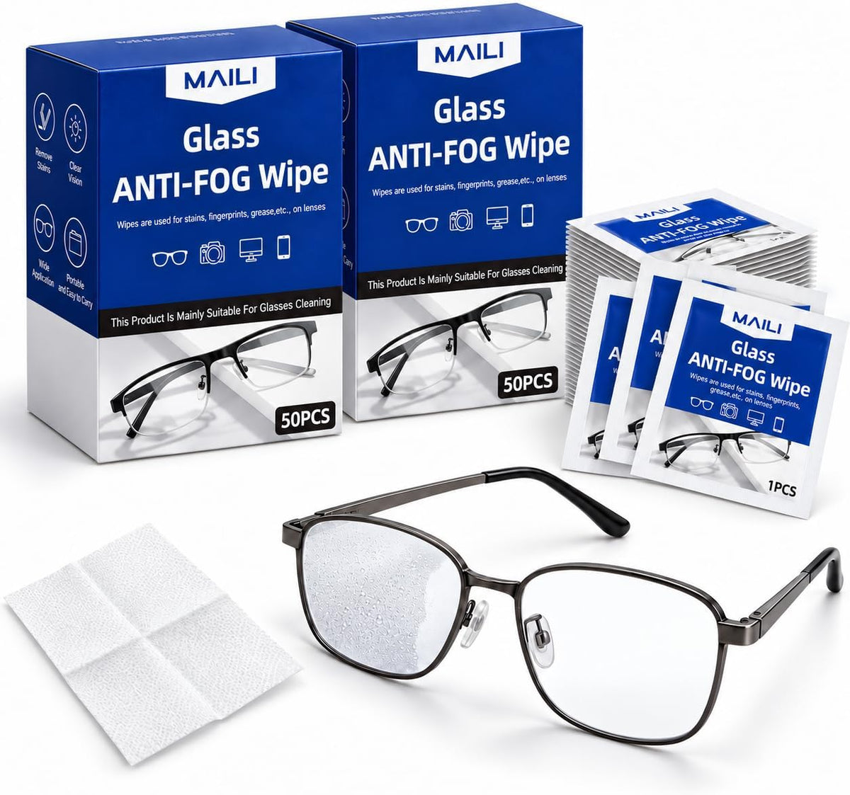 SKY-TOUCH Unisex Anti-Fog Wipe 1pcs Anti-Fog Wipe (pack of 50) - 1