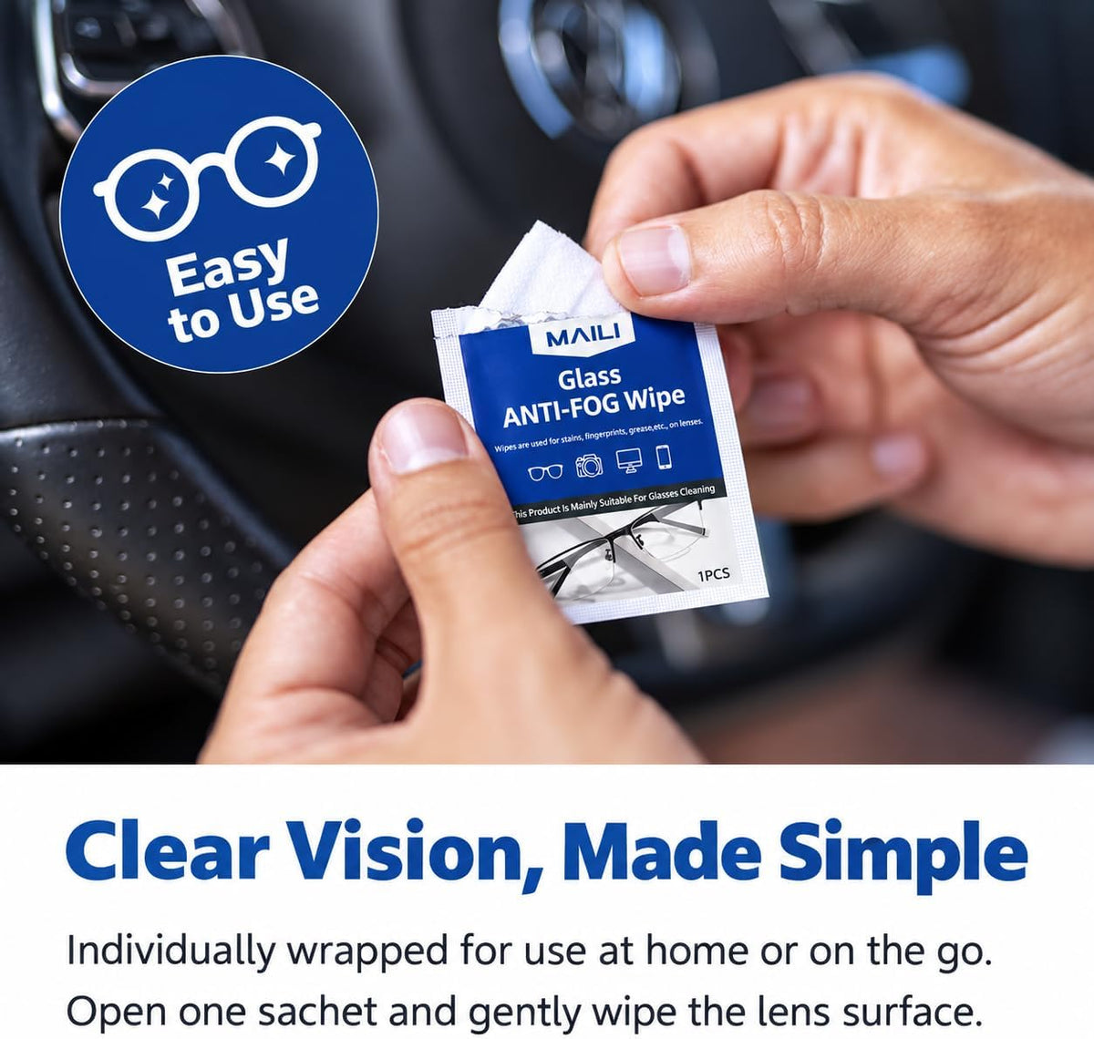 SKY-TOUCH Unisex Anti-Fog Wipe 1pcs Anti-Fog Wipe (pack of 50) - 3