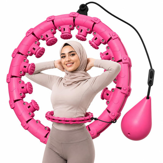 SKY-TOUCH Weighted Hula Hoop for Women, 24 Detachable Links Fitness Hoop, Adjustable Smart Waist Exercise Ring for Weight Loss, Core Workout, Quiet Rotation, Adults & Beginners