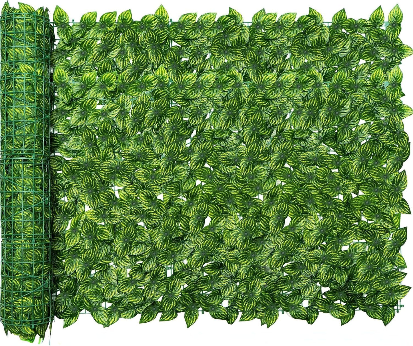 SKY-TOUCH 1x3m Garden Privacy Fence – Artificial Ivy Hedge Roll – Expandable Faux Greenery Screen – Outdoor Garden Decor（Dark Garden Fence ）