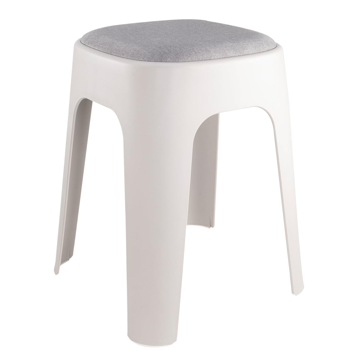 SKY-TOUCH 1 PACK Stackable High Square Stool with Fabric Soft Cushion, Durable Backless Stool,Furniture Stool for Living Room Dining Room Indoor Furniture L31xW31xH48cm - Grey
