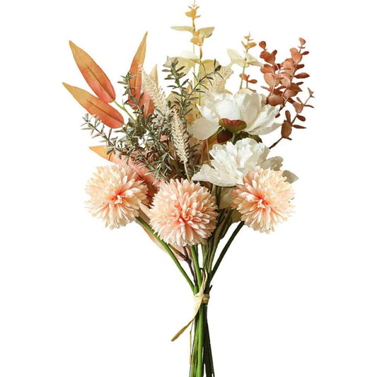 SKY-TOUCH Rtificial Wedding Bouquet Champagne Rose Bridal Bouquet Artificial Flowers Create A Romantic Atmosphere Suitable For Wedding Ceremonies Ceceptions And Photo Props (Champagne Color)