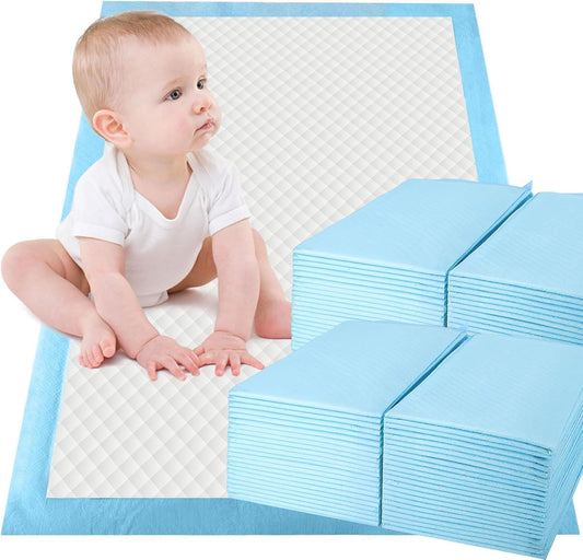 SKY-TOUCH 40 Pieces Baby Disposable Changing Mats,Waterproof Baby Changing Pads, 60x90 cm, Highly Absorbent Leakproof Changing Pad Baby, Ultra soft Diaper Changing Mat Underpads for Baby Blue XL