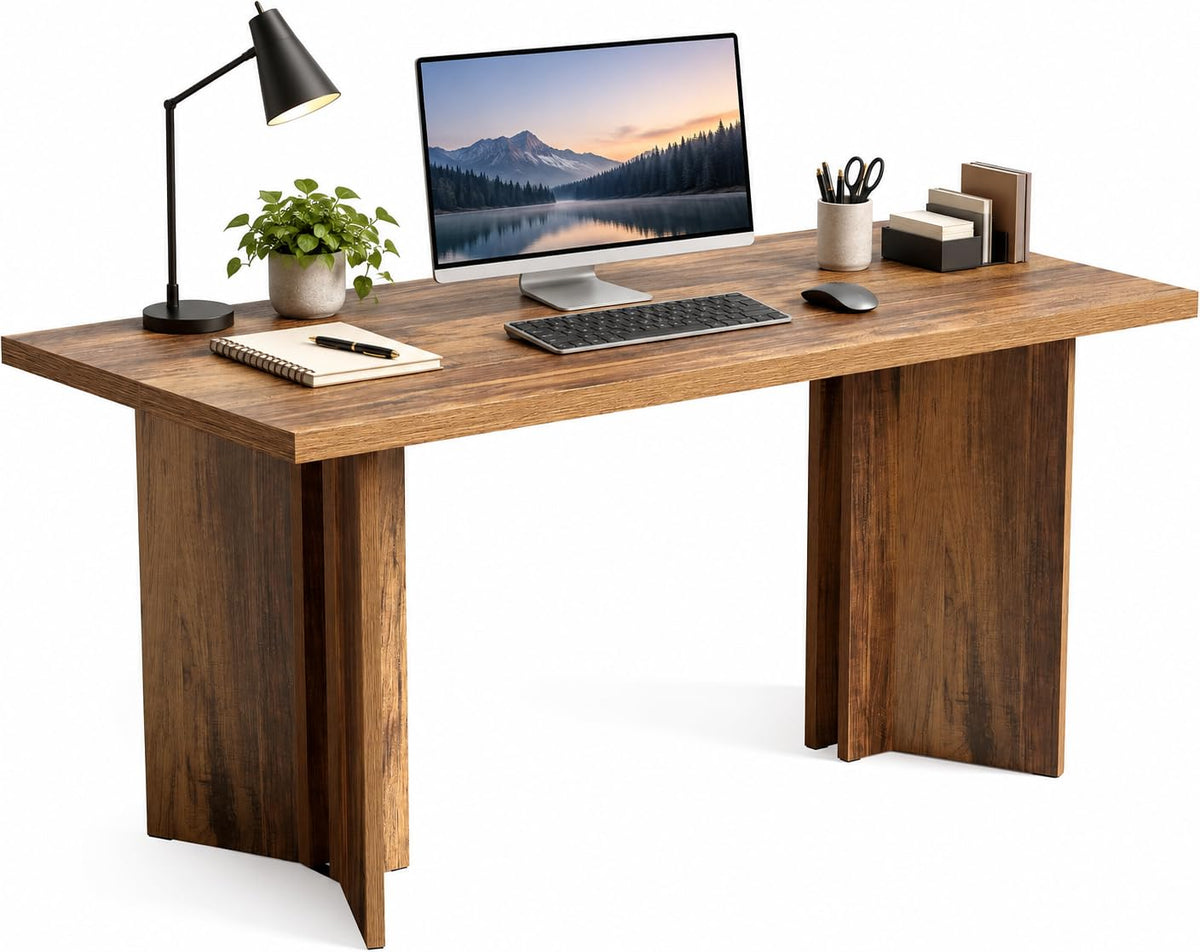 SKY-TOUCH 160 x 79 x 75 cm Conference/Office Desk – Suitable As a Home Office Writing Desk Or a Dual-purpose Workstation For Business Offices And Meetings Brown