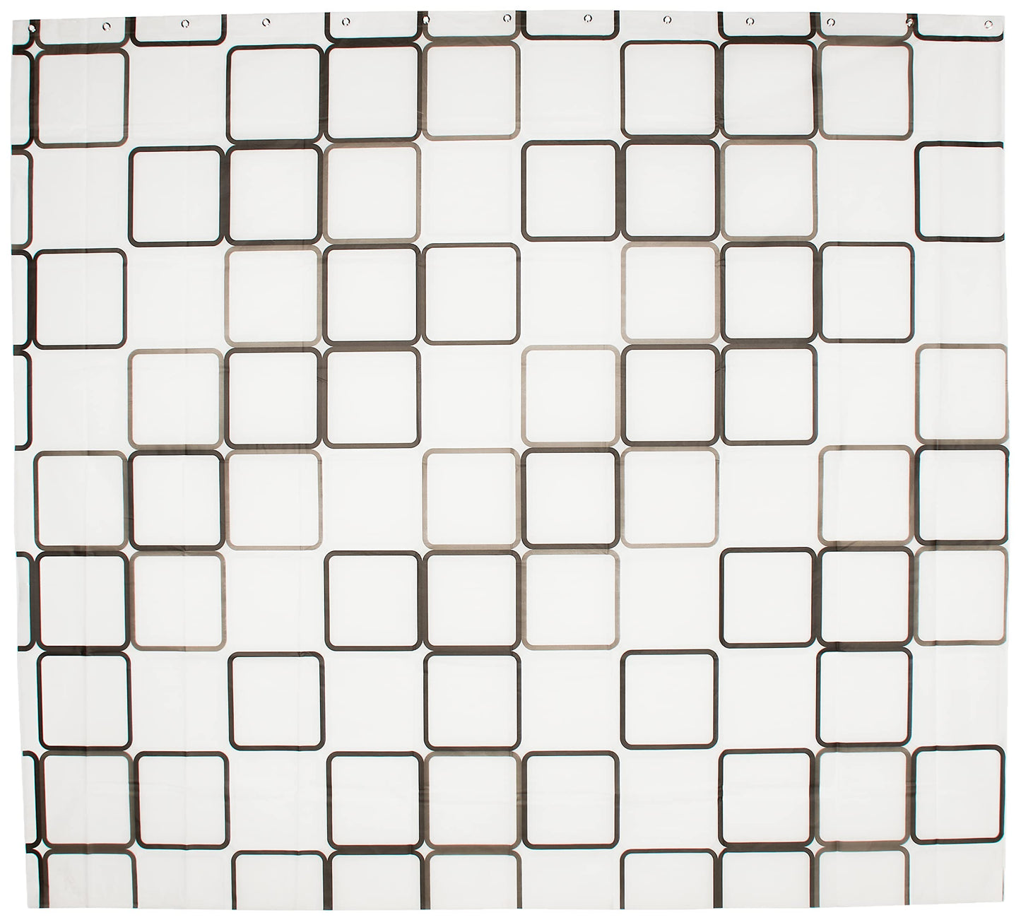 Square Printing Waterproof Shower Curtain 180 X 200 cm, White