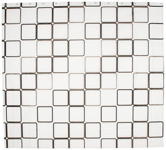 Square Printing Waterproof Shower Curtain 180 X 200 cm, White