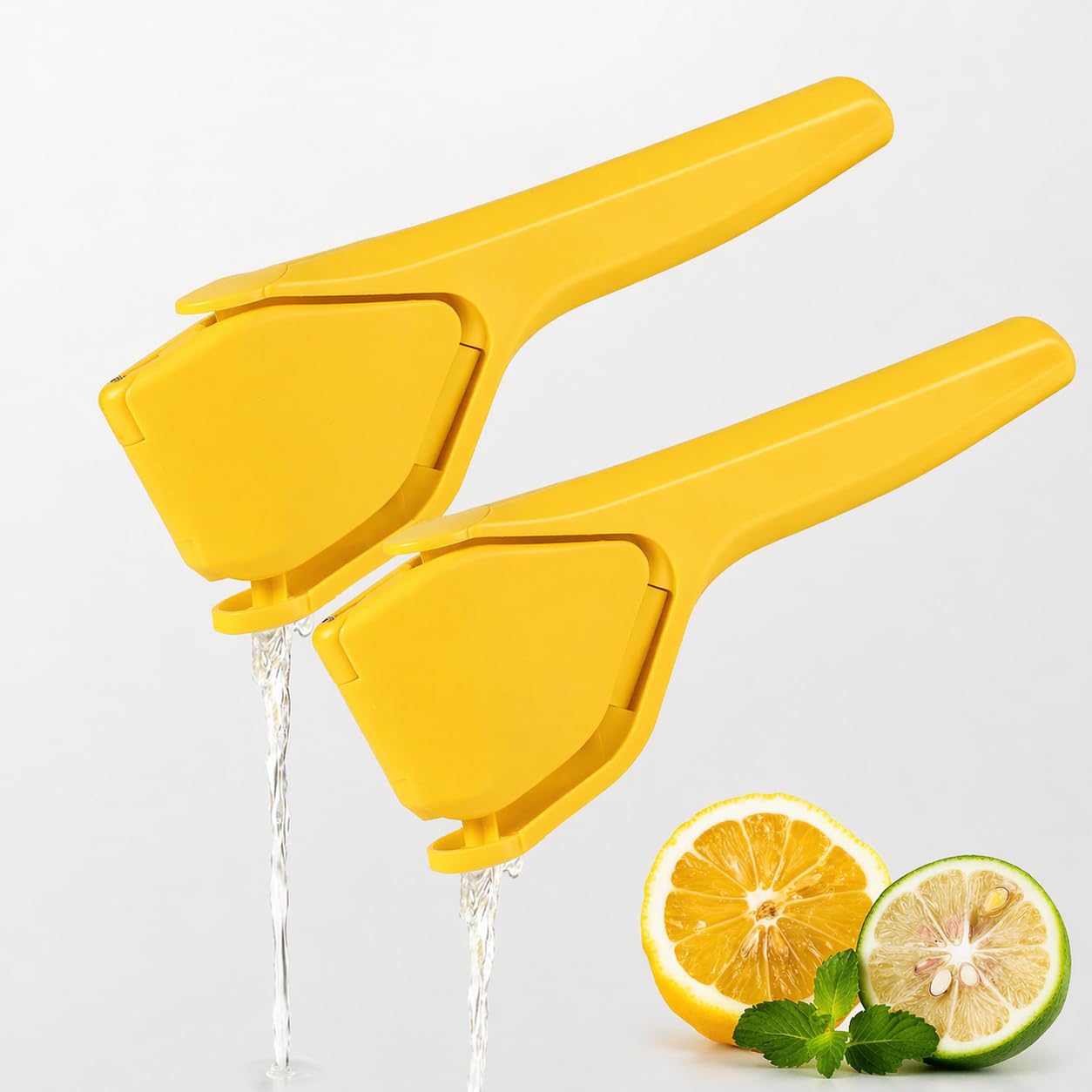 SKY-TOUCH Lemon Squeezer Foldable Manual Citrus Juicer - Easy Two-Hand Press with Lever Design for Reduced Force - Suitable for Everyday Cooking and Beverage Preparation Yellow