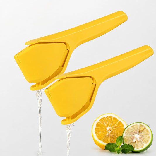 SKY-TOUCH Lemon Squeezer Foldable Manual Citrus Juicer - Easy Two-Hand Press with Lever Design for Reduced Force - Suitable for Everyday Cooking and Beverage Preparation Yellow