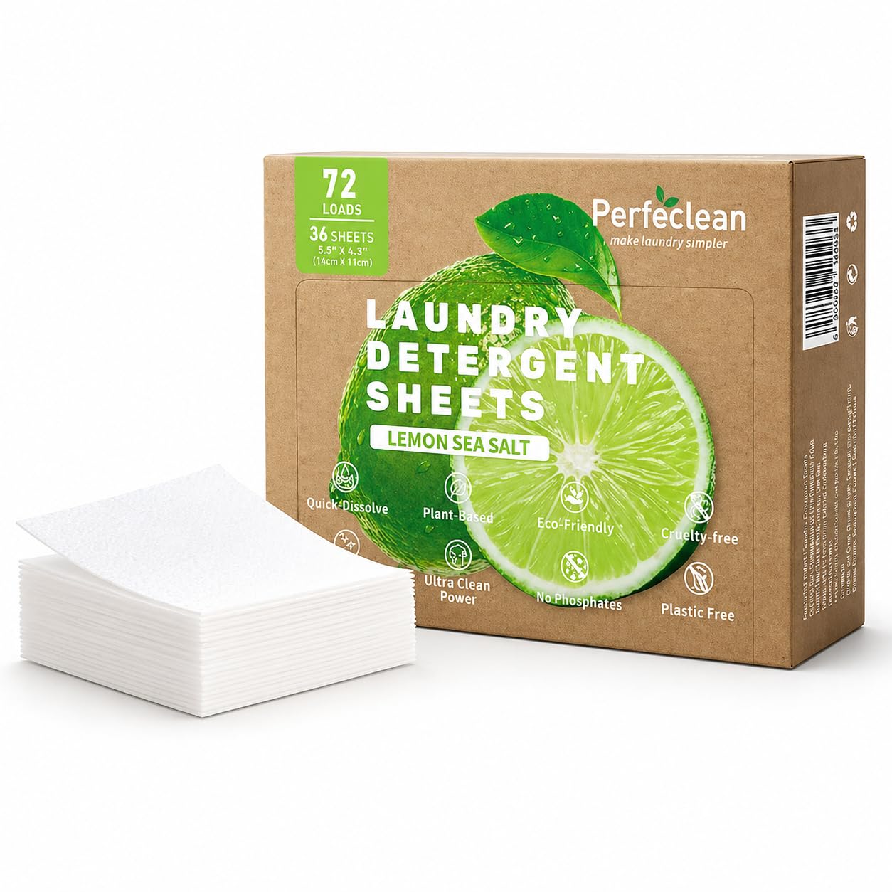 SKY-TOUCH 36pcs High-Strength Laundry Detergent Sheets, Lemon Scent Suitable for Dormitories, Universities, Homes, Hotels Travel