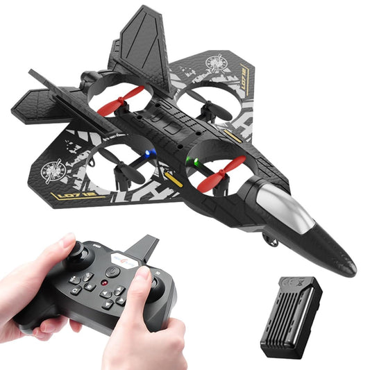 SKY-TOUCH Foam RC Plane Drone for Kids Adults, 2.4GHz Remote Control Fighter Jet Airplane with LED Lights, Auto Hover, 360° Flip, Gravity Sensing, Easy to Fly, Beginner Friendly Toy Gift
