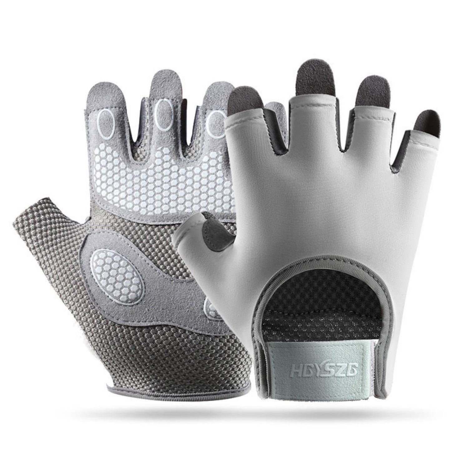 SKY-TOUCH Gym Gloves for Men and Women, Weight Lifting Gloves with Full Palm Protection and Non-Slip Grip, Breathable Workout Gloves for Fitness, Training, Crossfit, Cycling, and Pull Ups (Grey L)