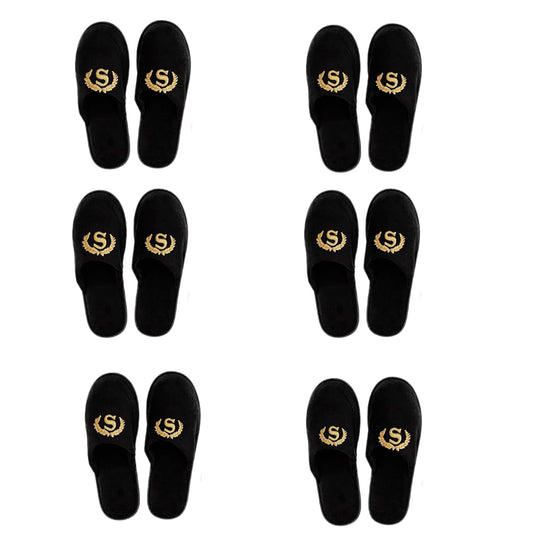 SKY-TOUCH 6 Pairs of Non Slip Disposable Spa Slippers, Eco-Friendly Indoor Slippers for Bathroom, Bedroom, Hotel, Flight,Spa,Unisex Fits 42-46, Individually Package