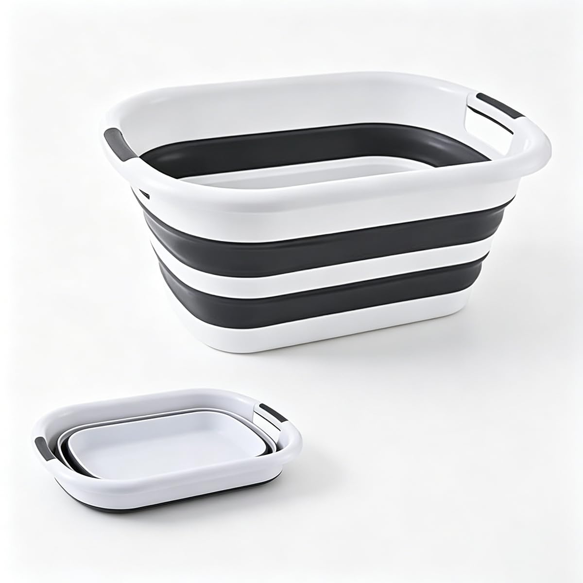 SKY-TOUCH 38L Collapsible Plastic Bucket with Handle, Foldable Laundry Basin, Multi-functional Cleaning and Laundry Basket for Outdoor Use, Suitable for Camping, Handwashing, 61cm * 46cm * 27cm