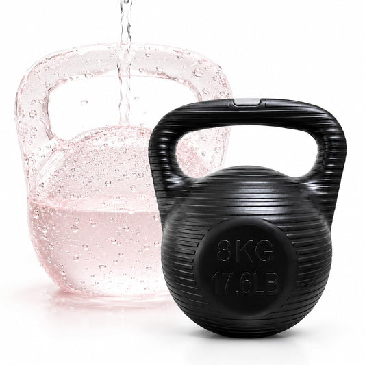 SKY-TOUCH 8KG Water-Filled Kettlebell, Fillable Fitness Weight with Anti-Slip Threaded Handle, Large TPR Plug and Stable Base for Home Gym Strength Training