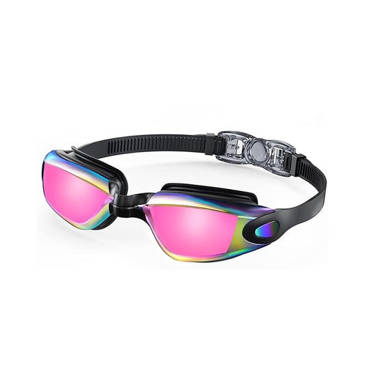 SKY-TOUCH Kid Swimming Goggles, UV Protection High-definition Lenses Anti-fog And Leak-proof With Quick-adjusting Straps Suitable for Children Teenagers Girls and Boys Pink Lenses