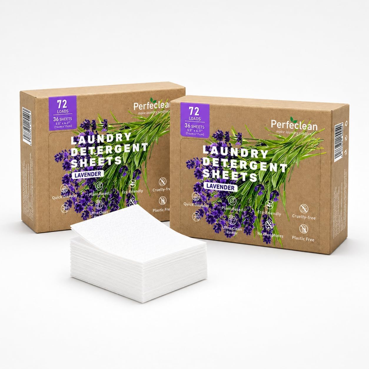 SKY-TOUCH 72pcs High-Strength Laundry Detergent Sheets, Lavender Scent Suitable for Dormitories, Universities, Homes, Hotels Travel