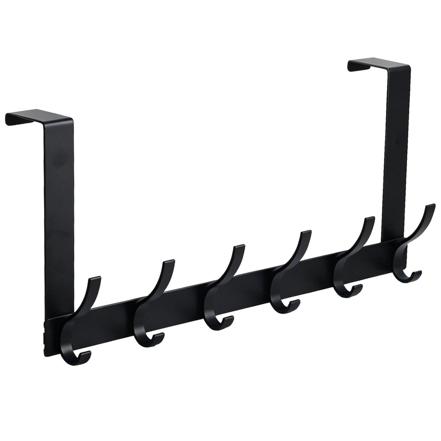 SKY-TOUCH Over Door Hook Hanger 6 Hooks, for Hanging Clothes, Hats, Coats, Towels, Robes - Rust Resistant Door Hanger with 6 Hooks, 20KG Maximum load, Aluminum, 40x18cm