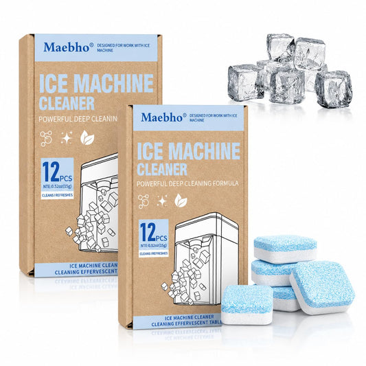 SKY-TOUCH 24 Pack Ice Machine Cleaner Tablets, Descaling Tablets for Countertop Ice Makers, Removes Limescale, Calcium Buildup and Odor, Compatible with Portable Nugget Ice Machines
