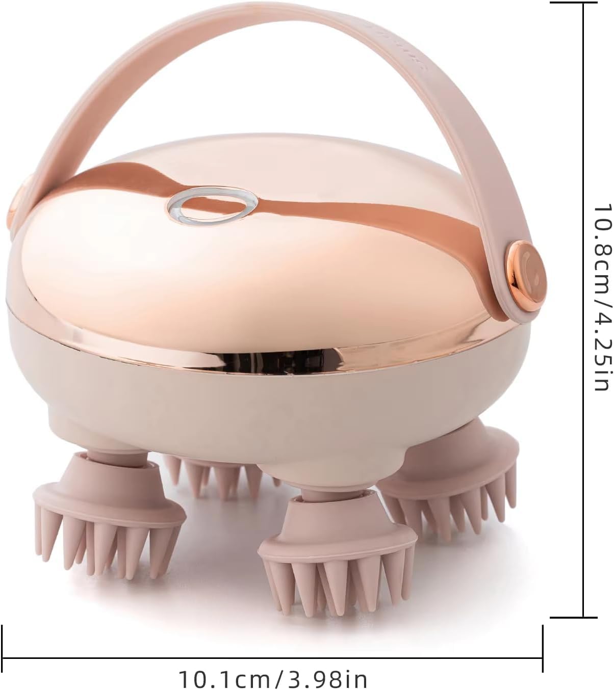SKY-TOUCH Handheld Head Massager,Full Body Portable Massager,2 Massage Modes with 4 Silicone Massage Heads, 360° Rotating Kneading, Wet & Dry Use