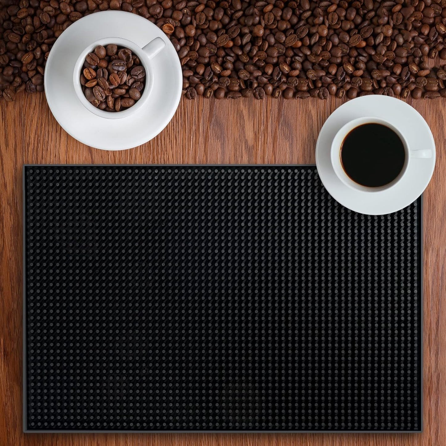 SKY-TOUCH Rubber Bar Mat, Placemats 45 x 30 x 1 cm, Thickened, Drainable, Non-slip, Made Of PVC, Waterproof and Drip-proof. Suitable for Restaurants, Homes, Cafes, and Other Venues